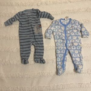 Bundle 2 baby boys rompers sleepers bunting Pajamas duck duck blue 3–6 M months